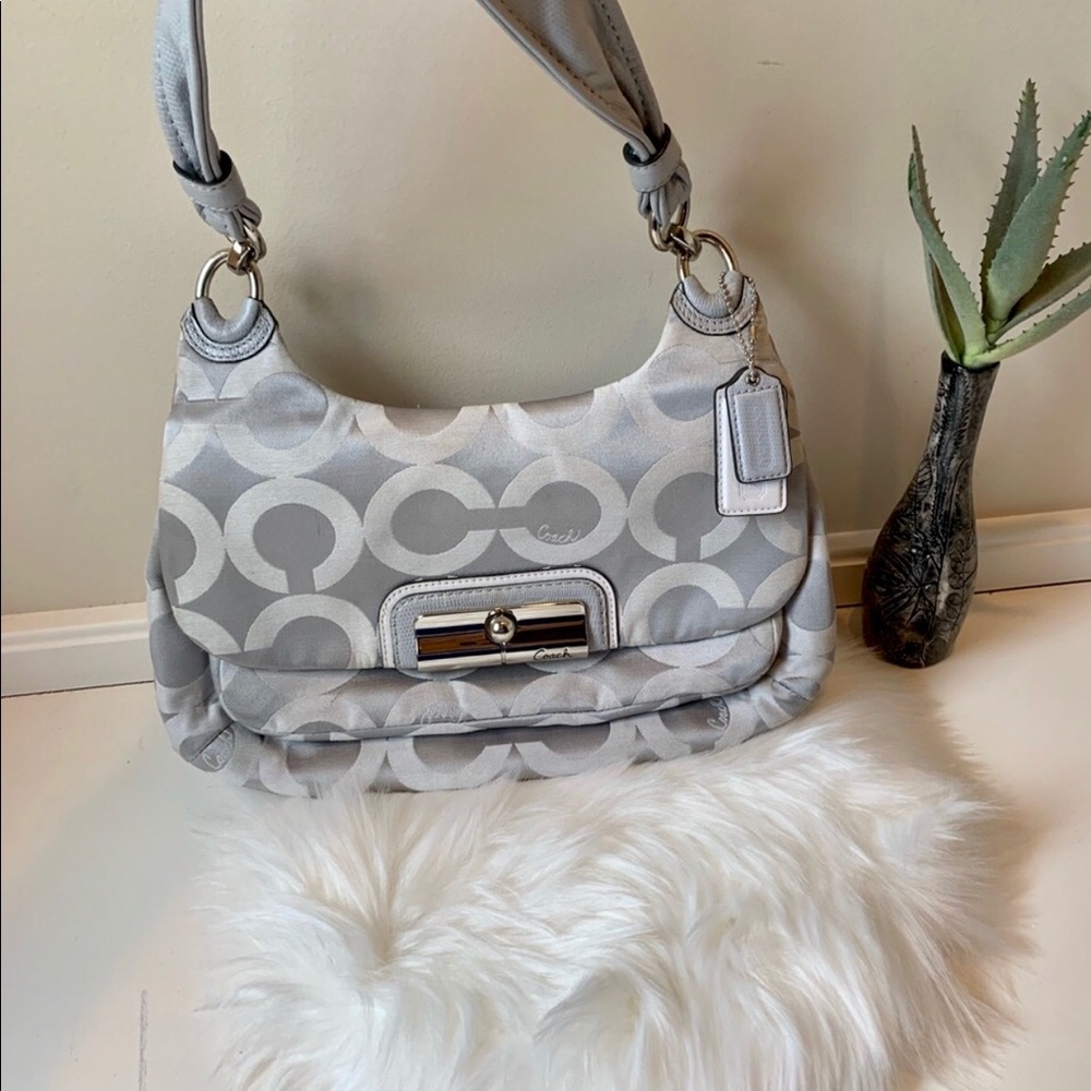 Coach Signature Silver Gray Handbag
